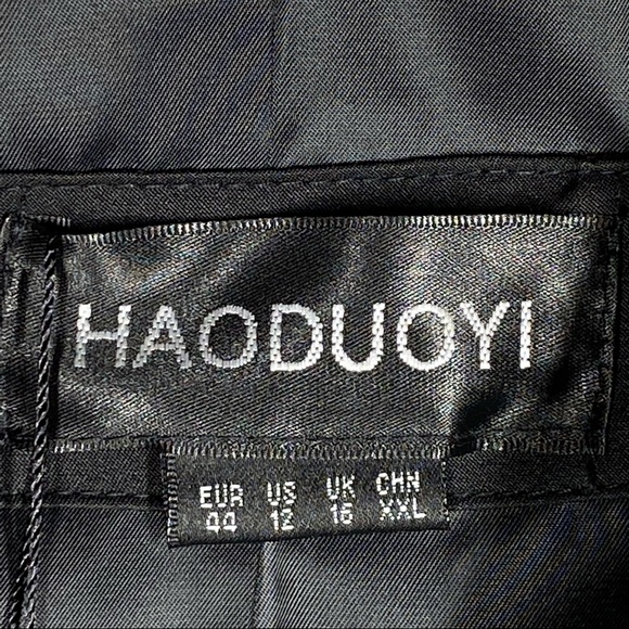 Haoduoyi Trench Cape Cloak Blazer Black Sz US 12 - Picture 9 of 11